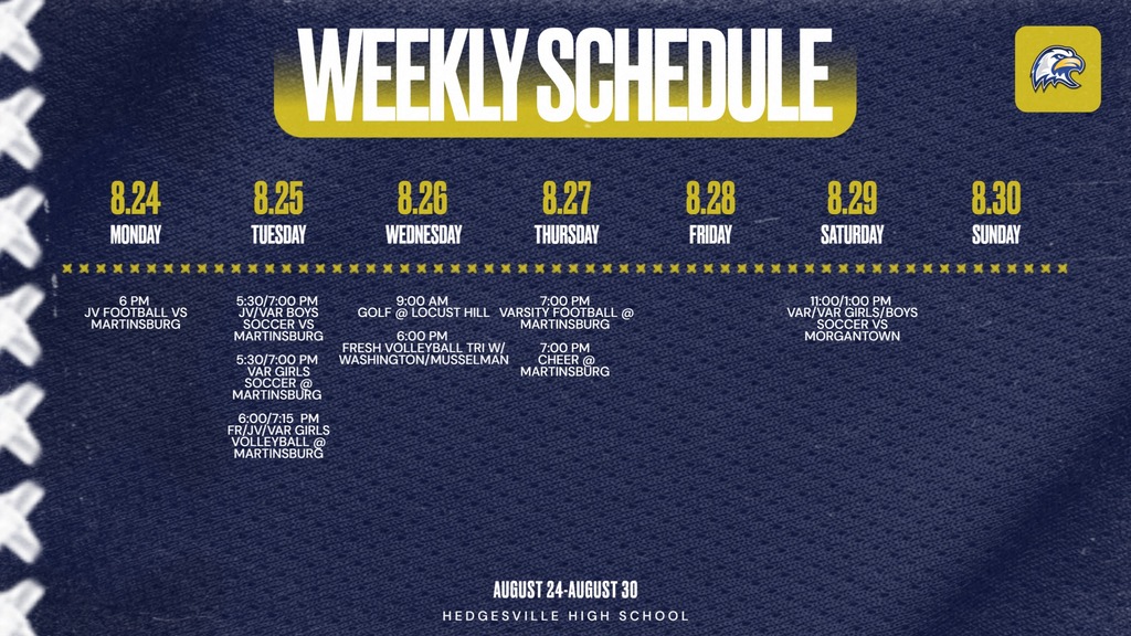 Weekly Schedule 8.24.26