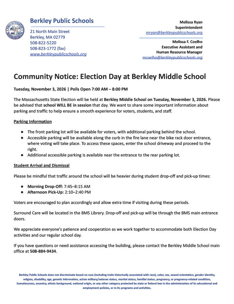 Election Day Community Notice