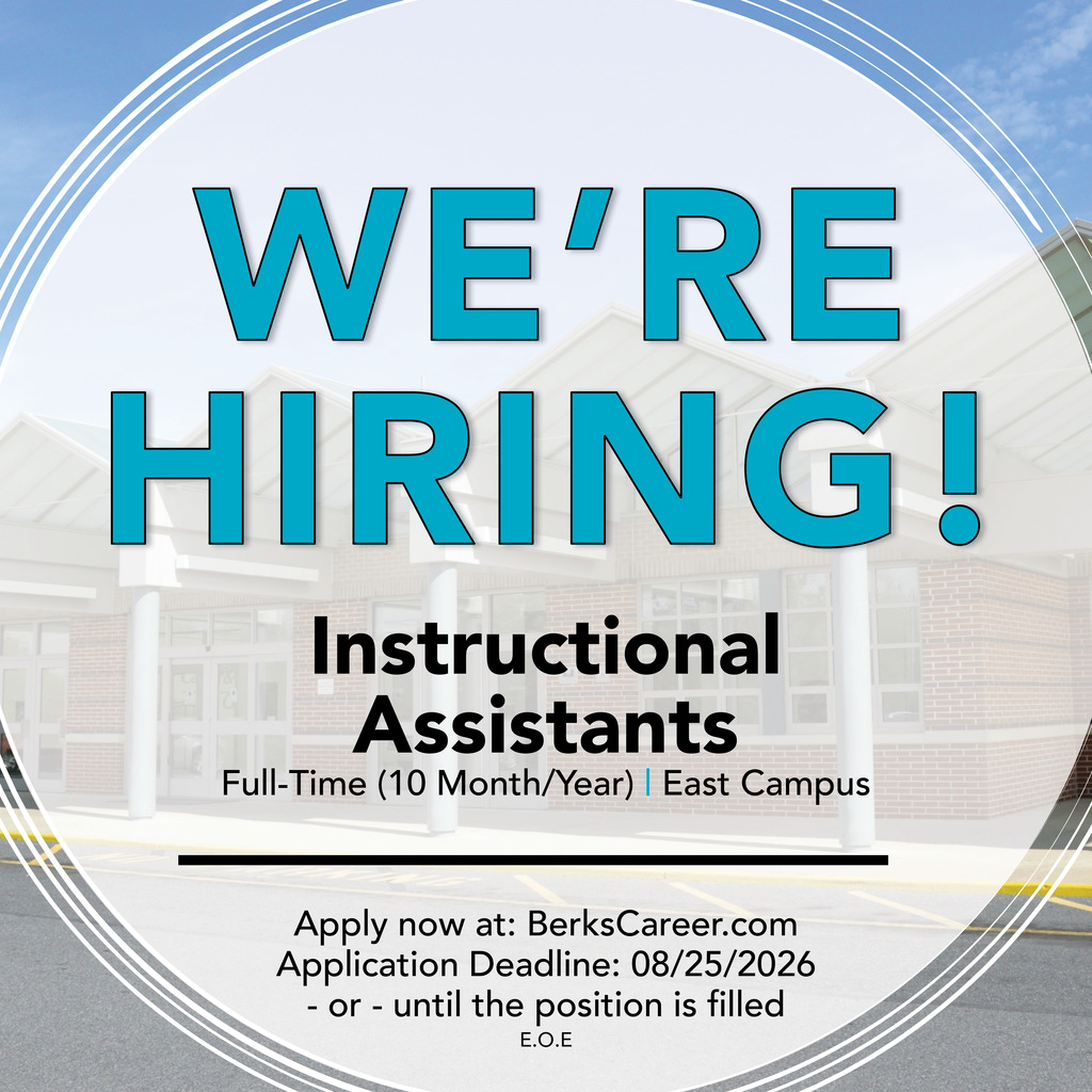 An advertisement for instructional assistants with a blurred building in the background. Deadline for applications is August 25, 2026.