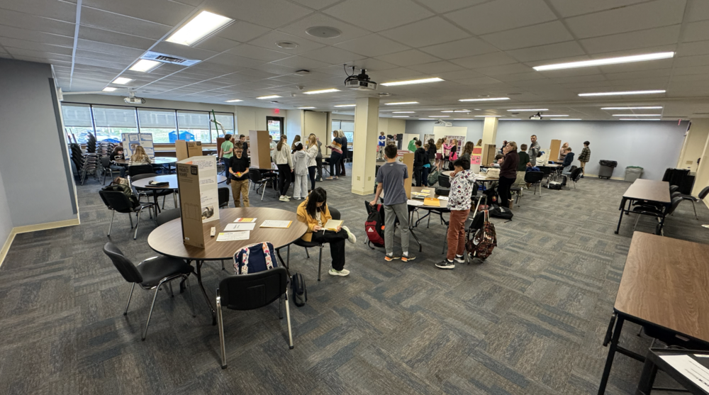 Room of students participating in Regional Invention Convention