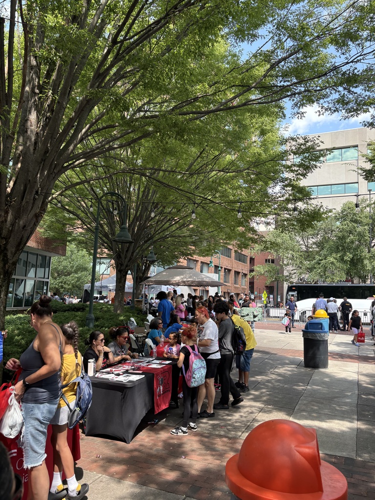 Families attending Back-to-School Giveaway Event