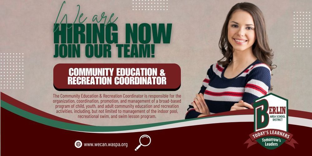 Hiring Community Education and Recreation Coordinator 