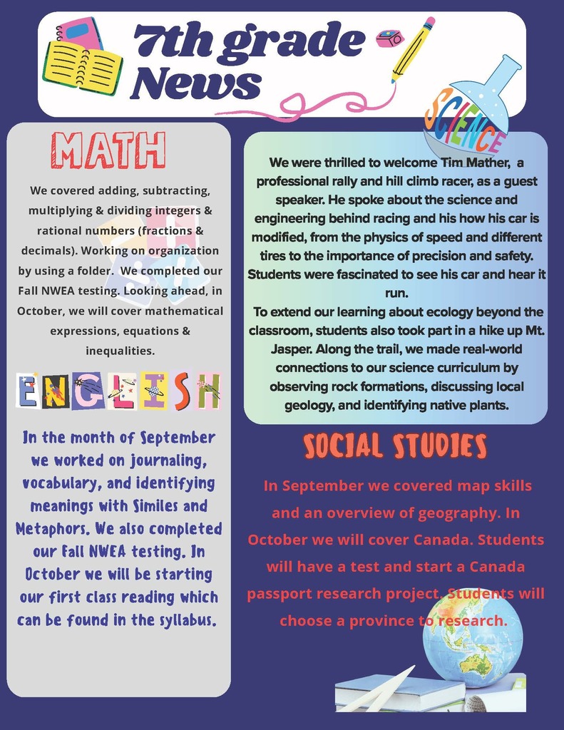 7th-grade Newsletter