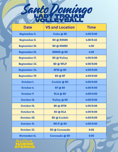 SD Lady Trojan Volleyball Schedule 2025