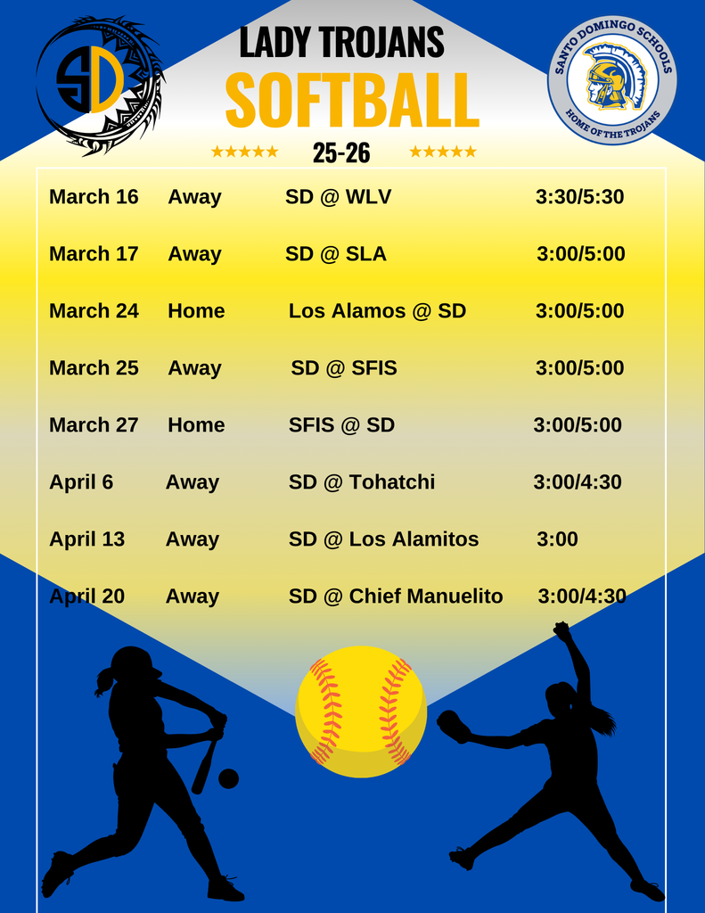 SD Softball Schedule