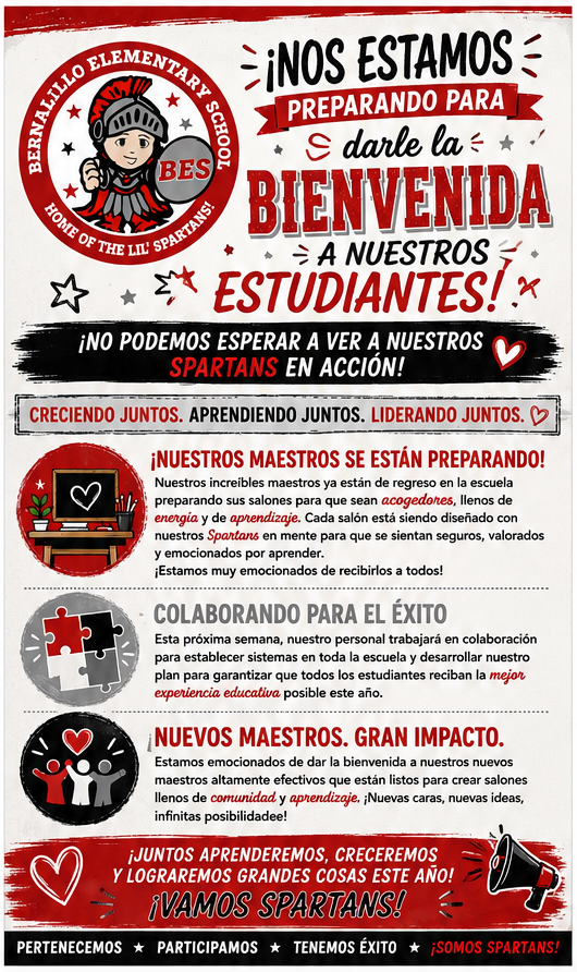 Preparándonos para dar la bienvenida de nuevo a los pequeños espartanos.