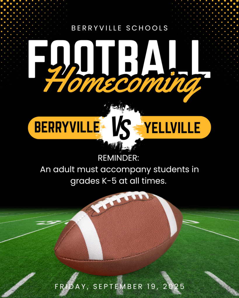 Reminder all K-5 students need an adult to accompany them to home football games.