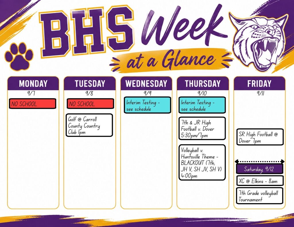 9.7-9.11 week at a glance
