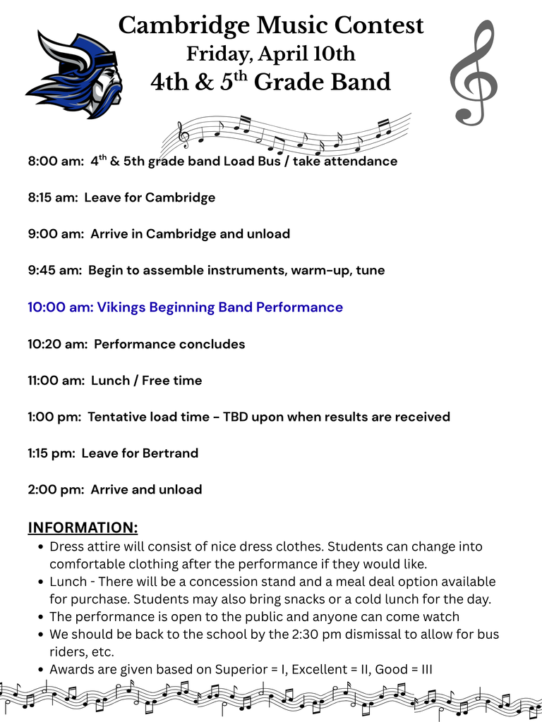 4th & 5th Grade Band to Cambridge