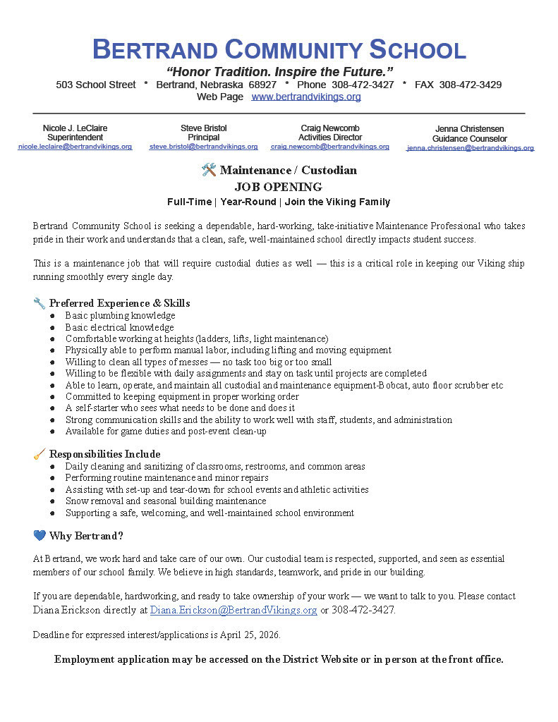 Maintenance Job Posting