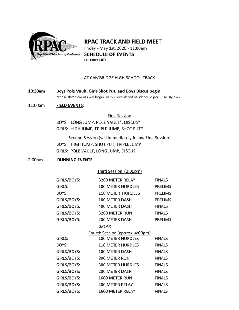 RPAC Order of Events