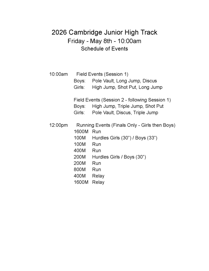 Cambridge JH Track Meet