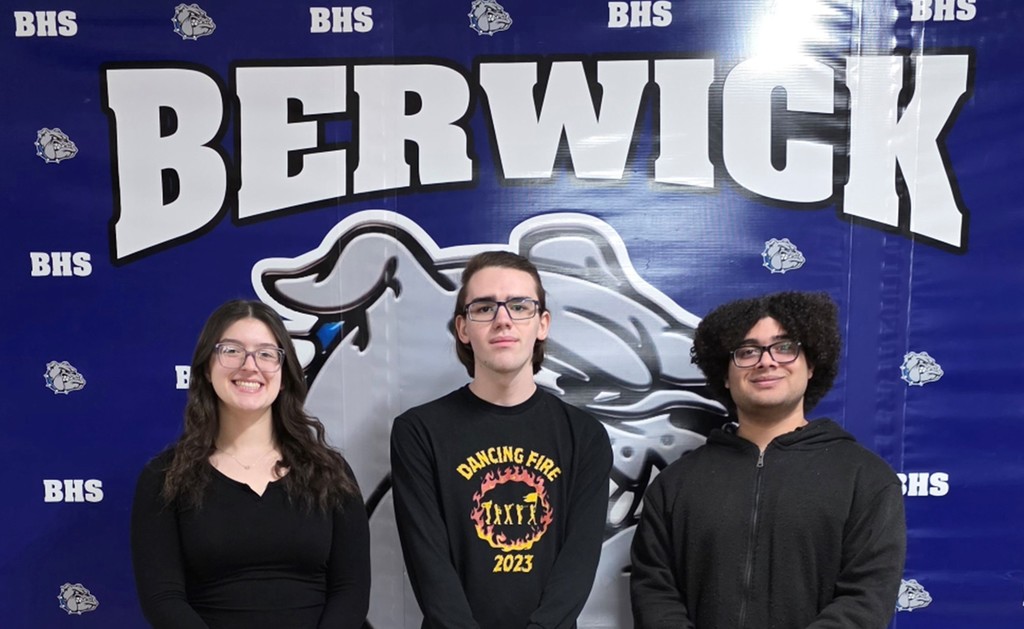 Students of the month for April standing in a group