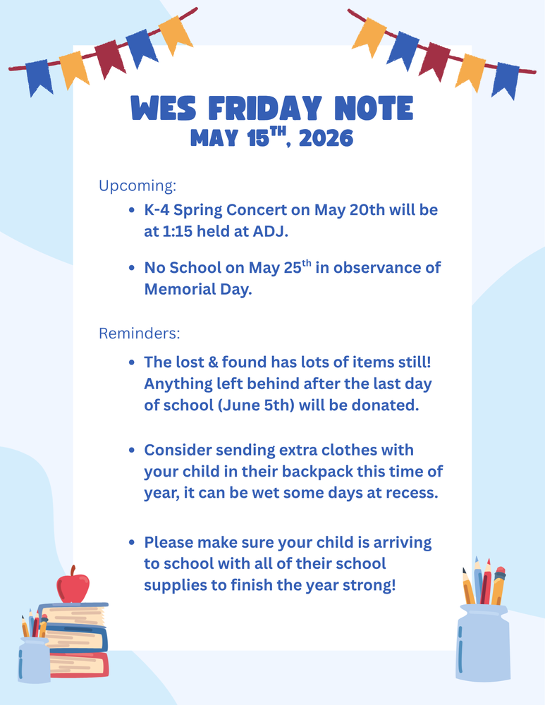 friday note of updates 