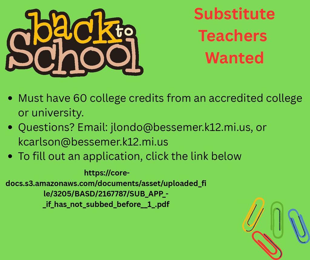 Subs wanted!
