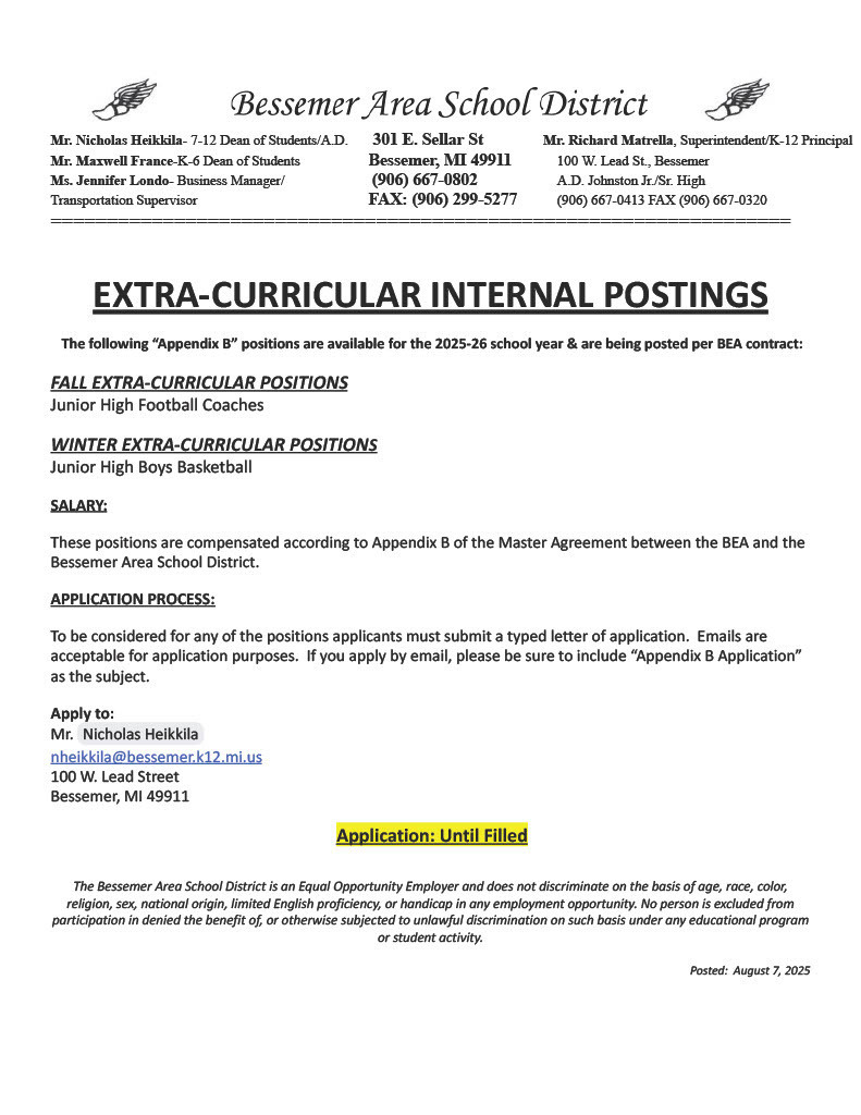 Schedule B postings