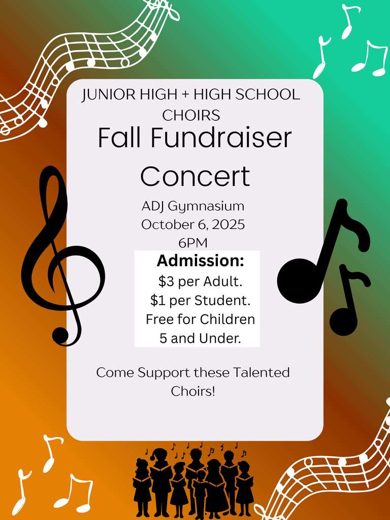 Fall Fundraiser Choir Concert 10/6/25 at 6 p.m.