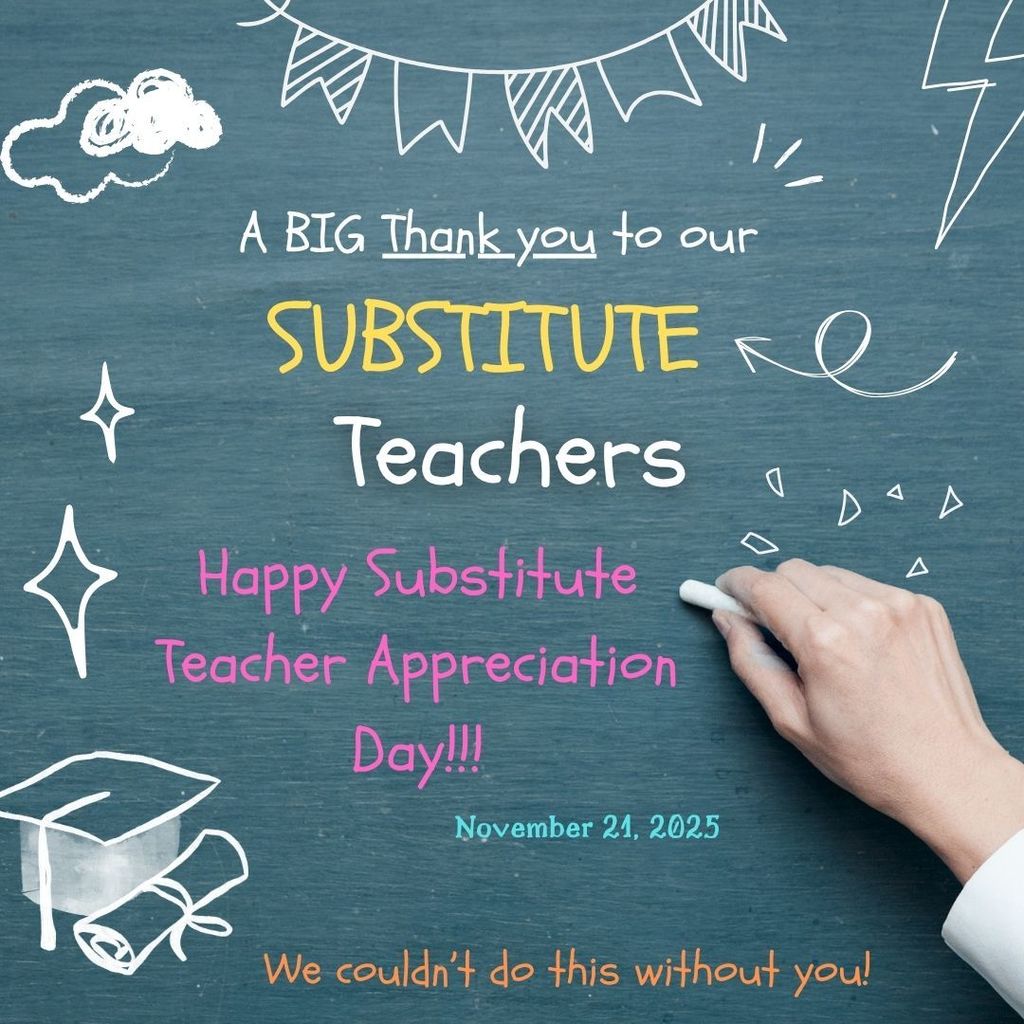 Message thanking our school's substitute teachers