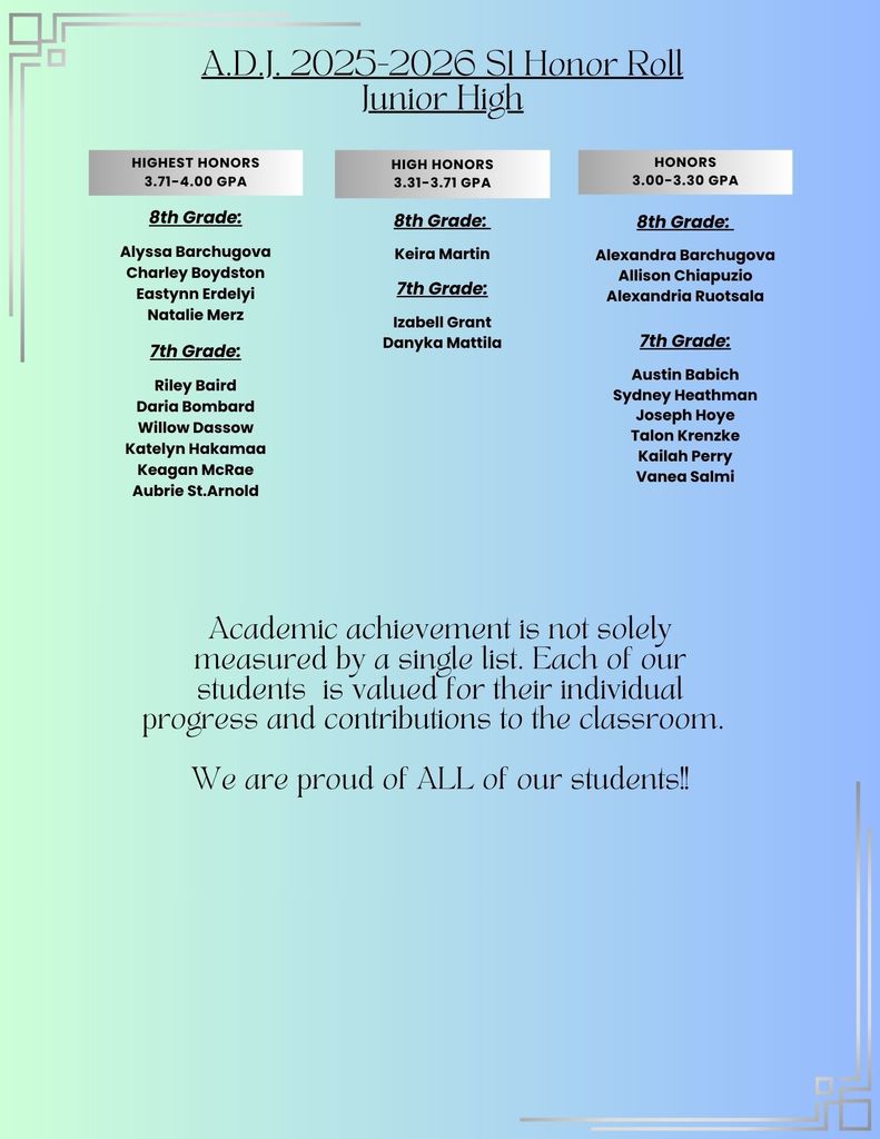 25-26 S1 Honor Roll- JH