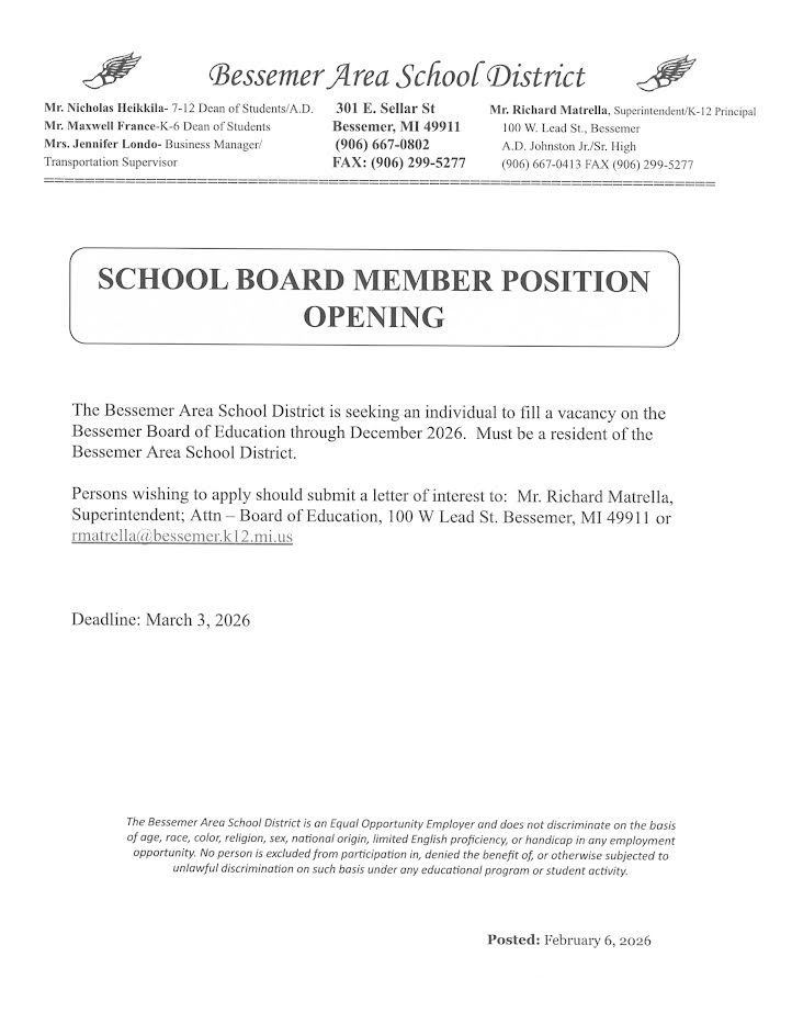 Posting for School Board Member opening
