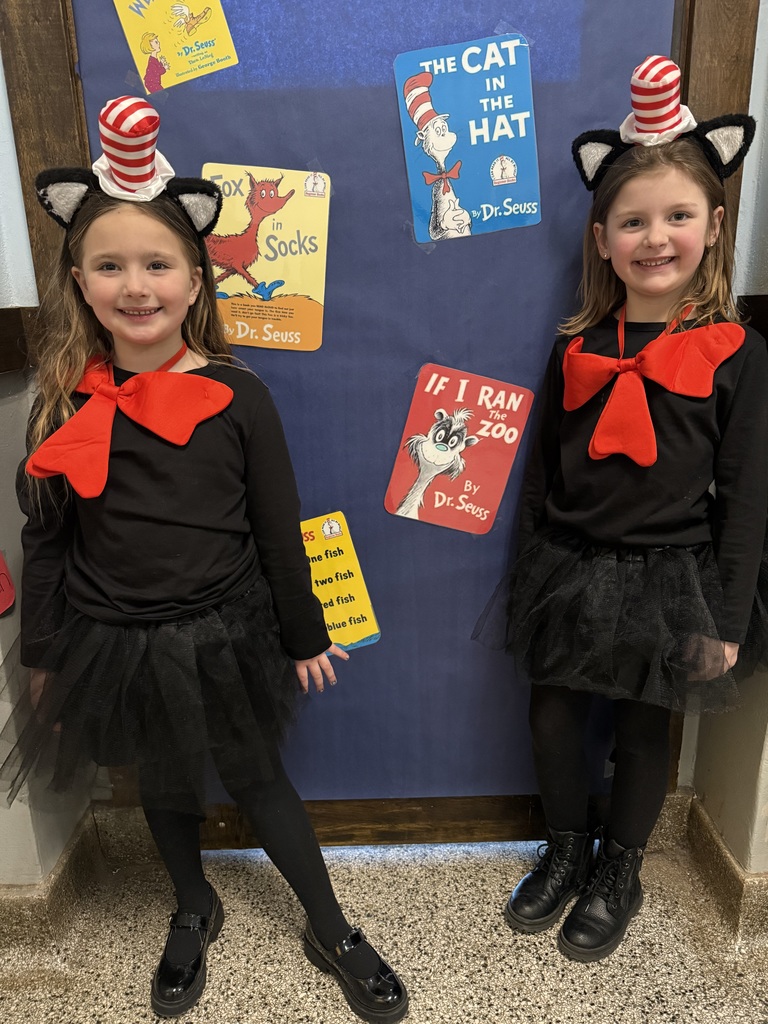2 girls dressed like Cat in the Hat