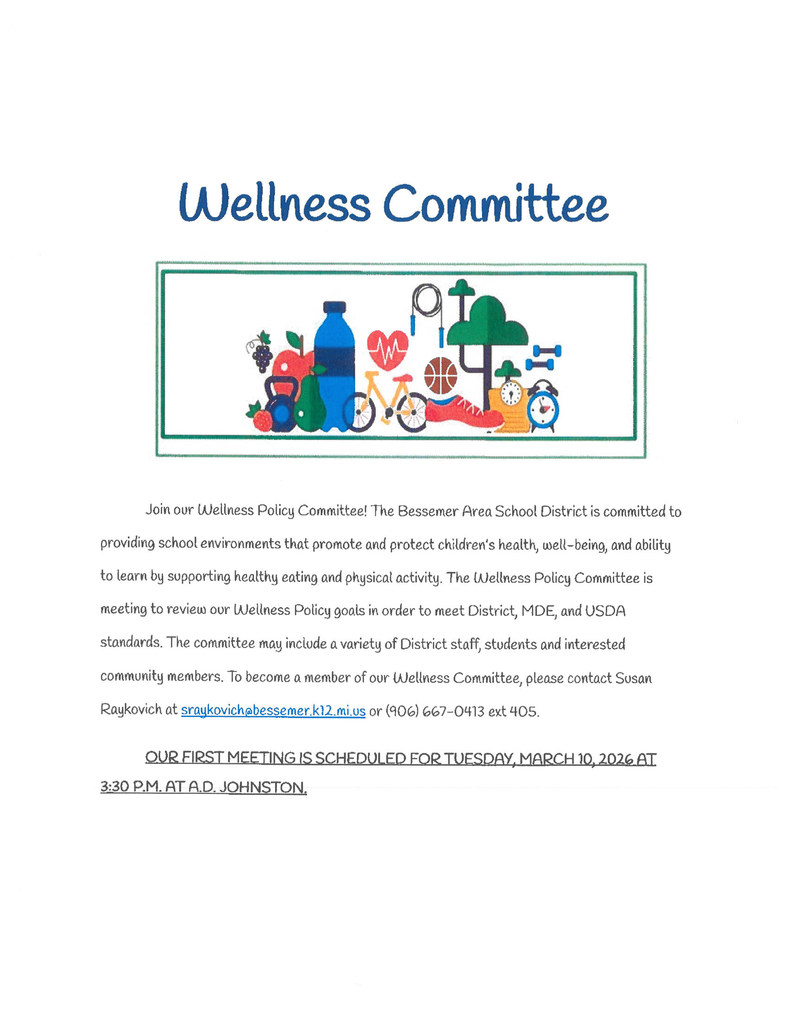 flyer advertising school wellness committee meeting