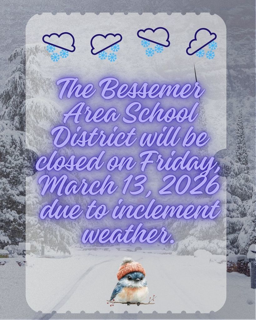 School is canceled today, Friday, March 13, 2026 due to inclement weather. 
