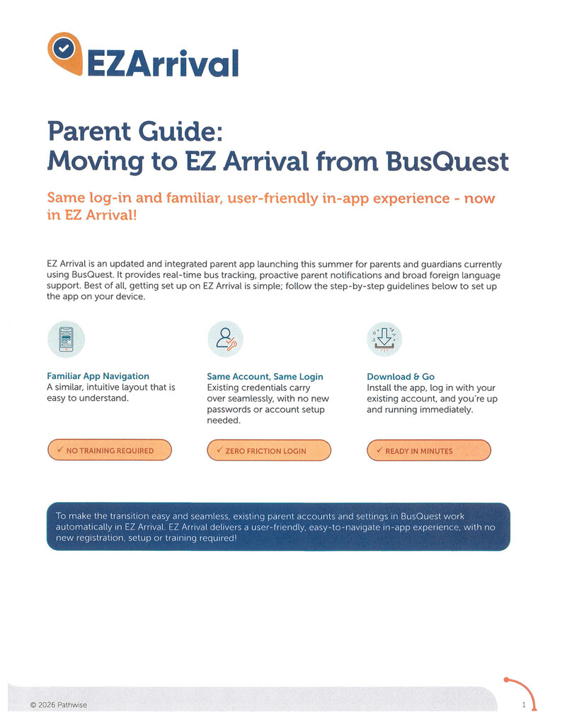 information regarding switch to new bus app
