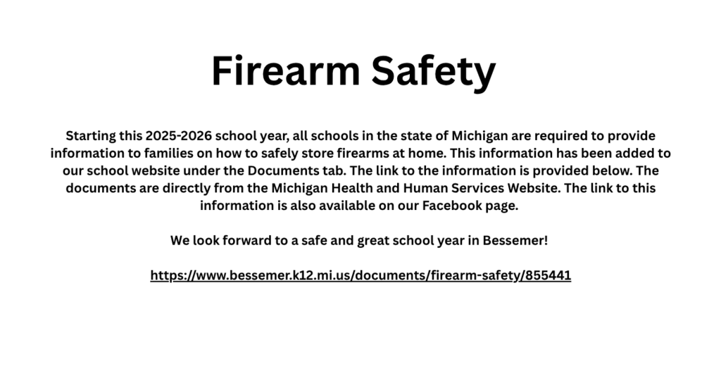 Required notice with information on how to safely store firearms at home