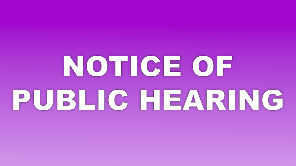 Notice of public hearing