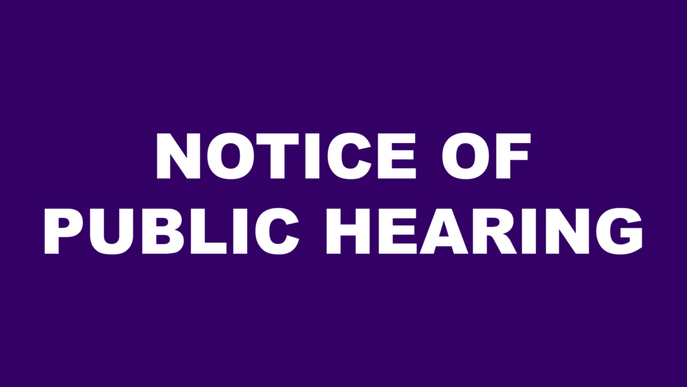 Notice of Public Hearing