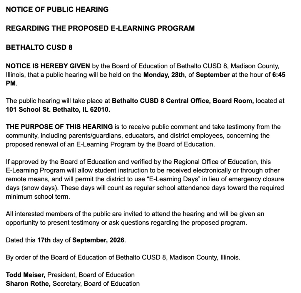 E-Learning Hearing Notification