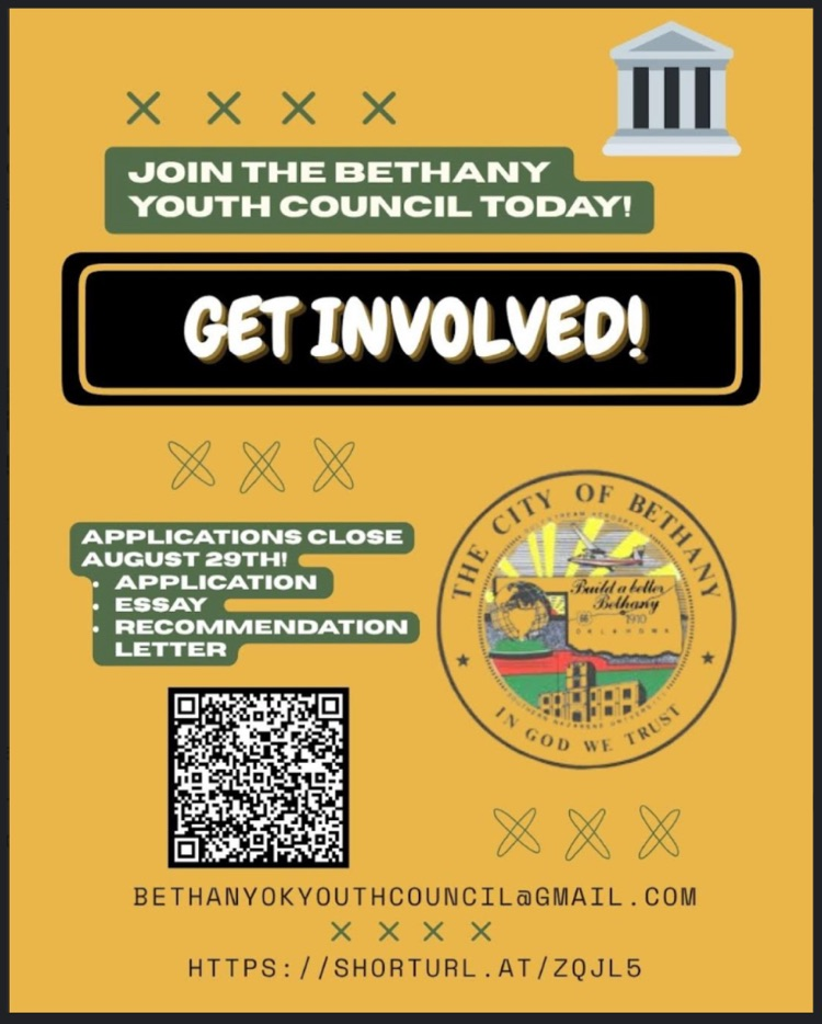 flyer with info to contact Bethany youth council for more info.