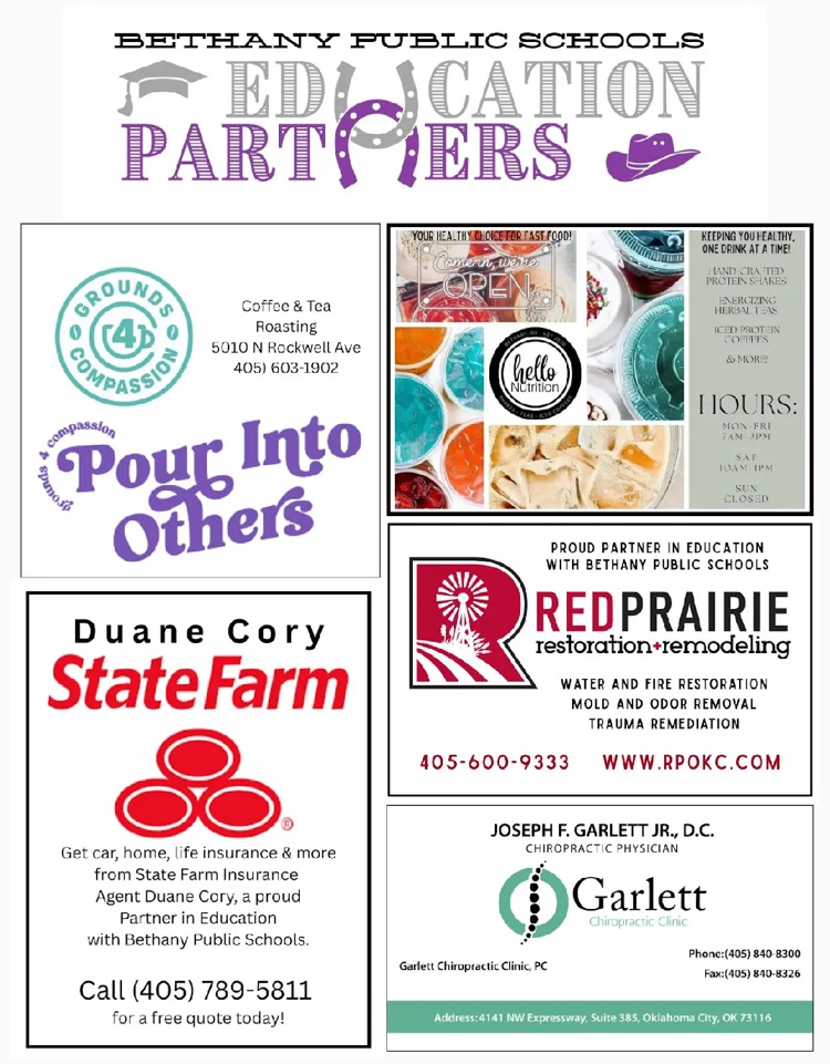businesses that support Bethany high school