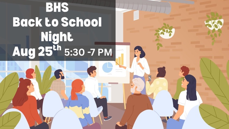 Image that shows parent night is Monday, August 25 at 5:30.