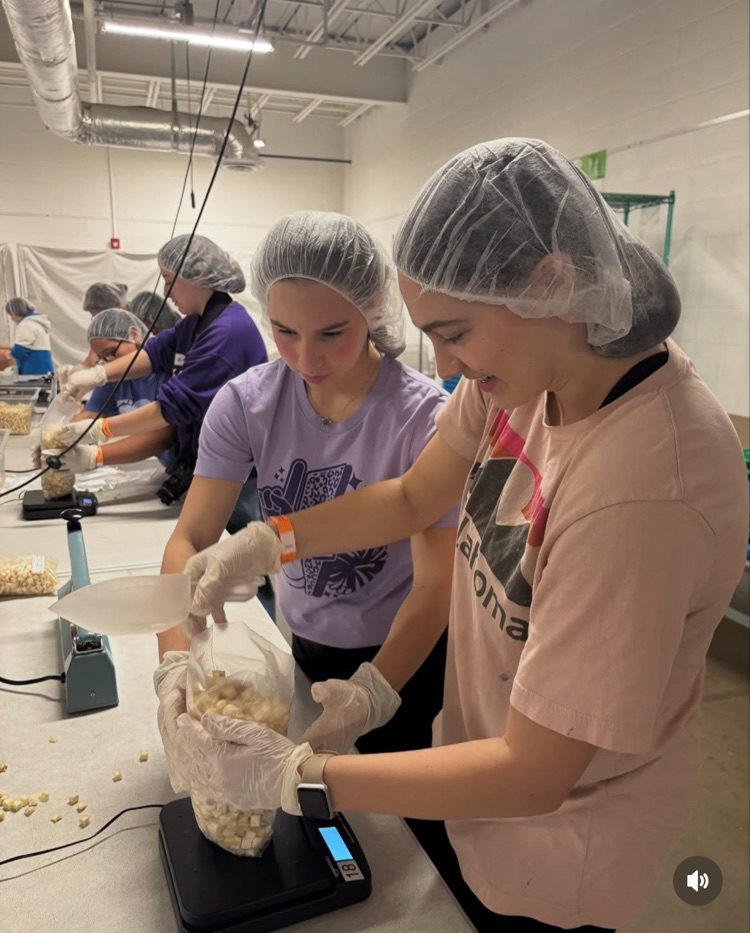 students filling bags