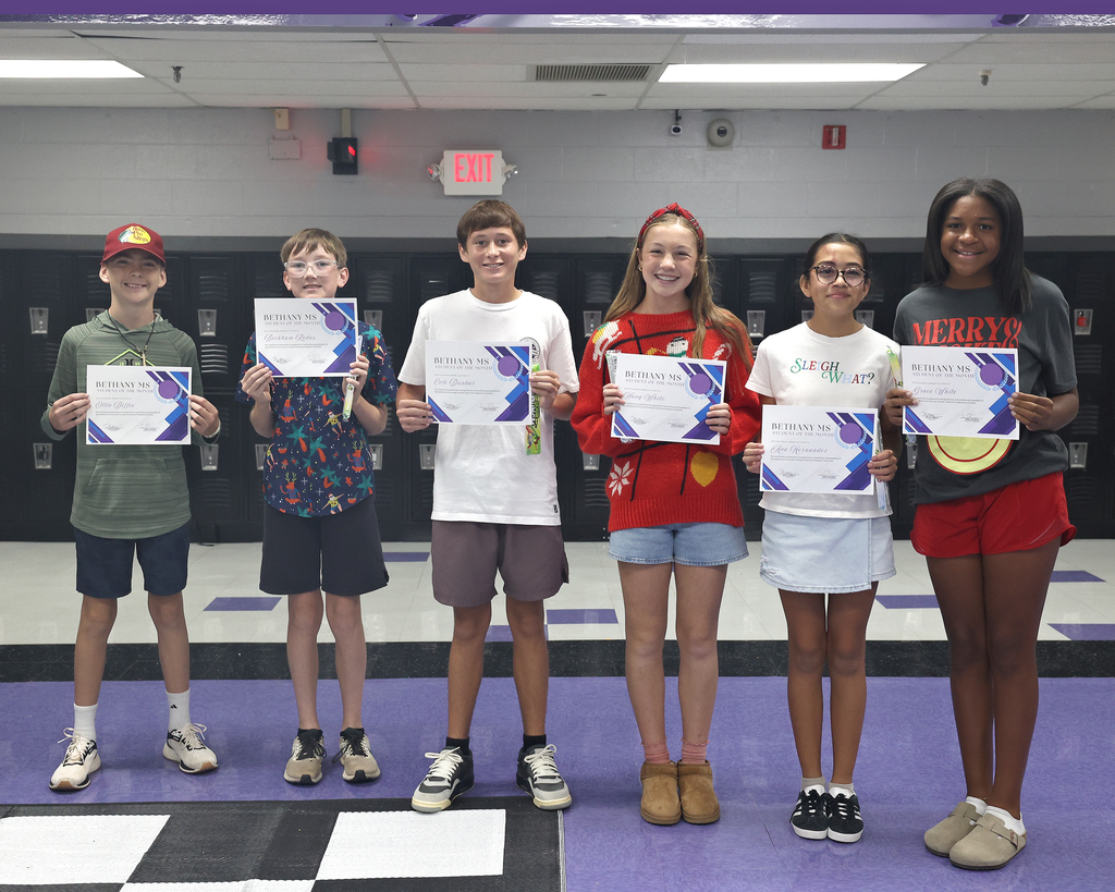 093025 photo of six students elected students of the month