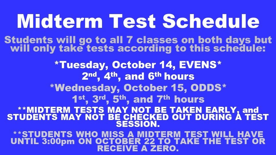 graphic of mid-term schedule