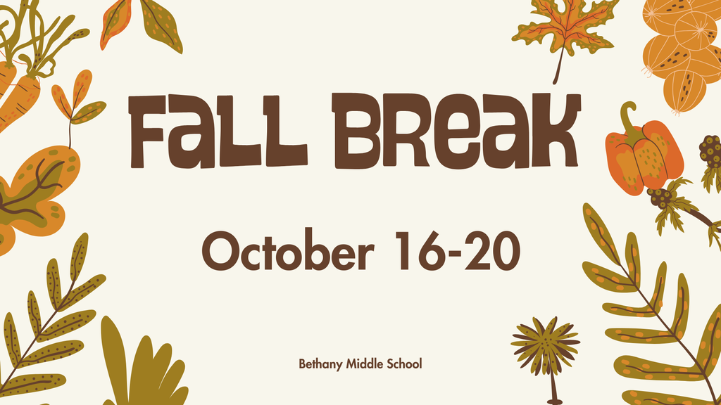 graphic with autumnal leaves and the dates of fall break