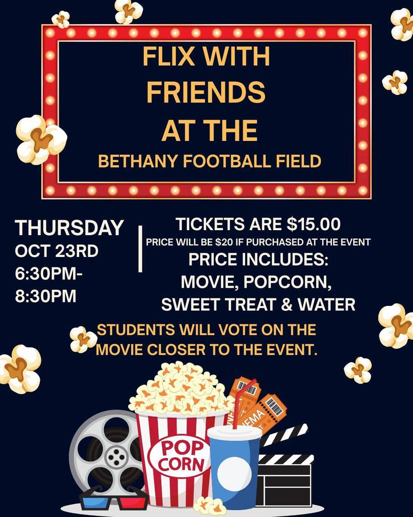 graphic with details about the Flix with Friends event.