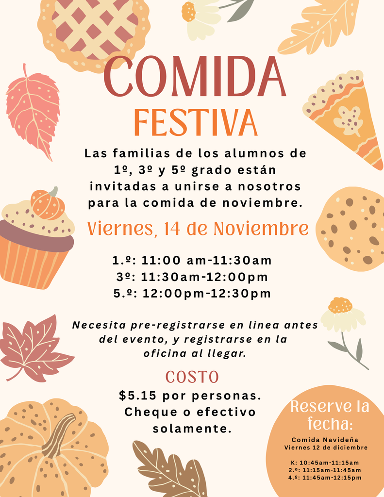 Holiday Meal Info (Spanish)