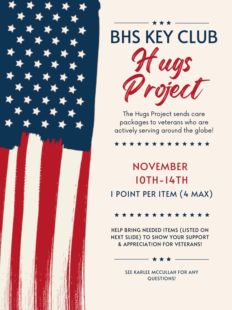 BHS Hugs Project flyer