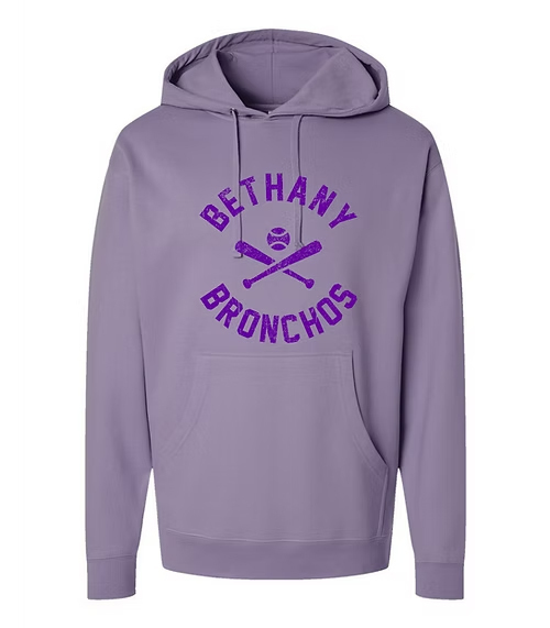 picture of heather purple baseball hoodie