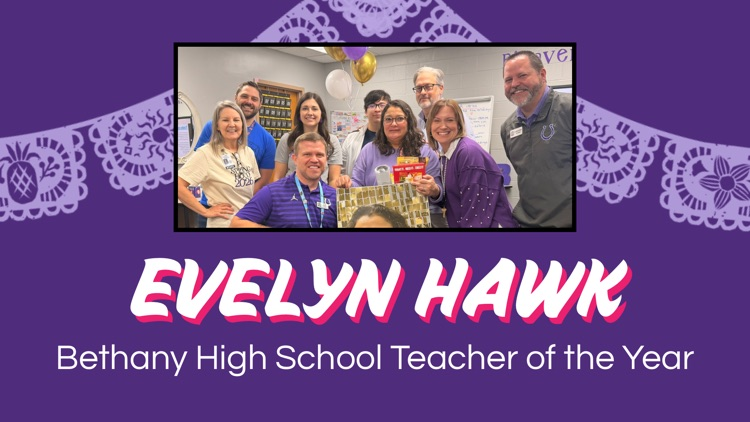 mrs. Hawk and teacher of the year notification committee