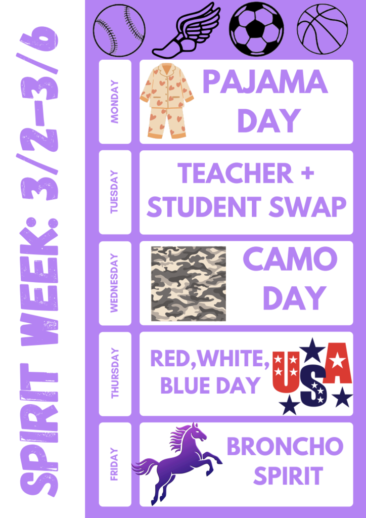 lavendar graphic with details of theme days for dress up week