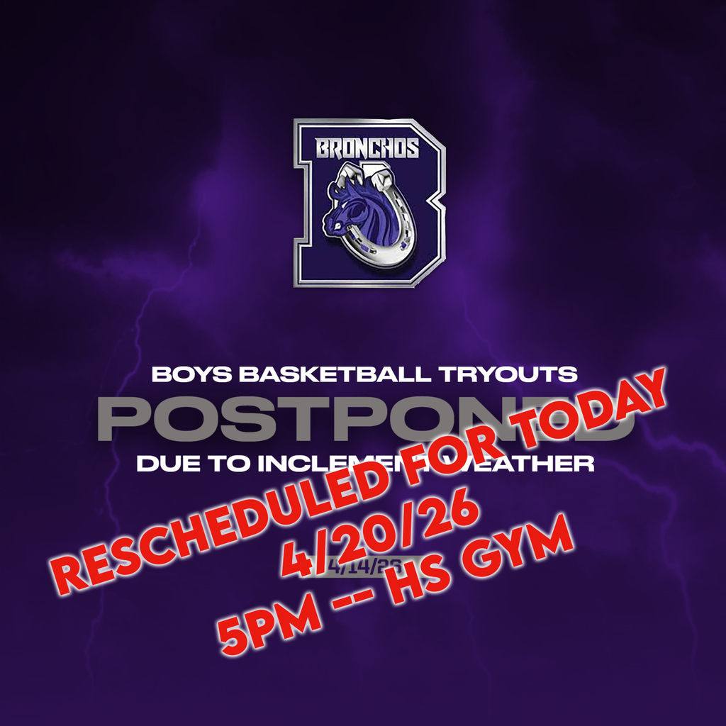 notice about rescheduled basketall tryouts