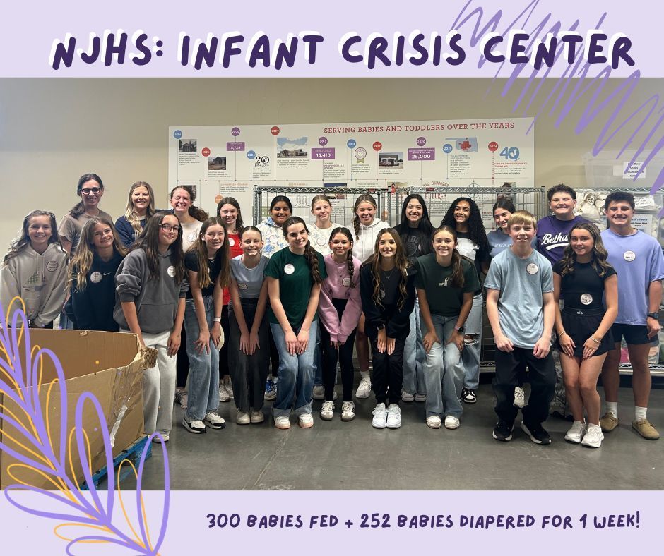 Photo of njhs students volunteering the InfantCrisis Center