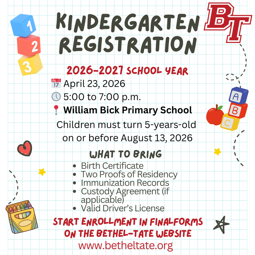 Flyer for in person kindergarten registration event