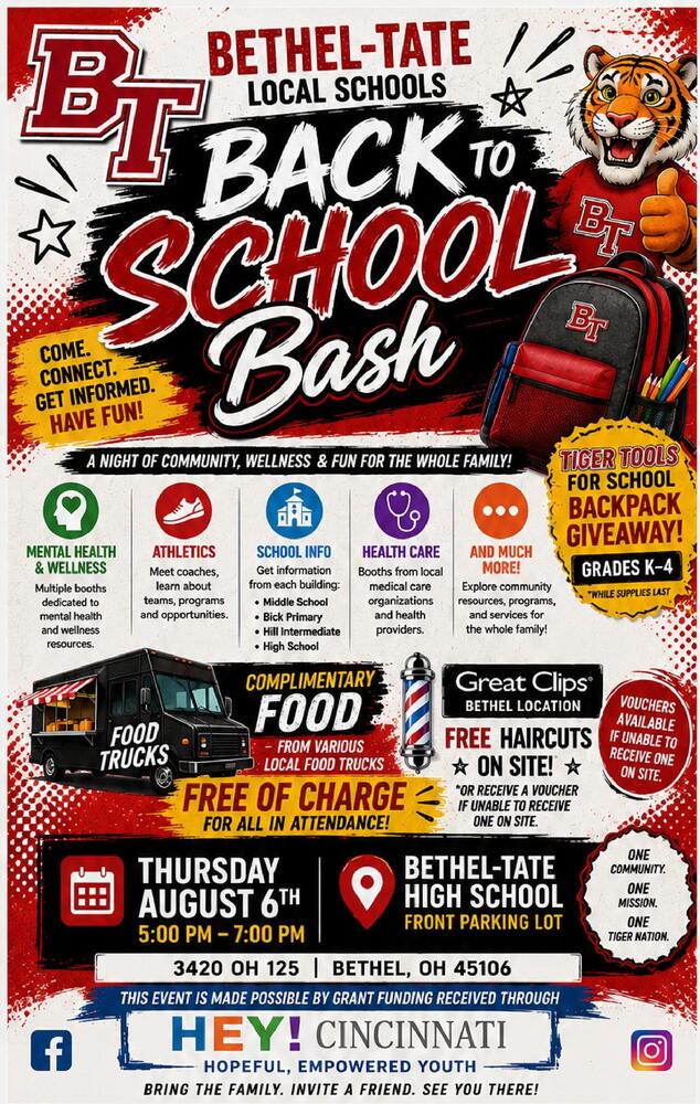Back to School Bash flyer with details included in companion news article