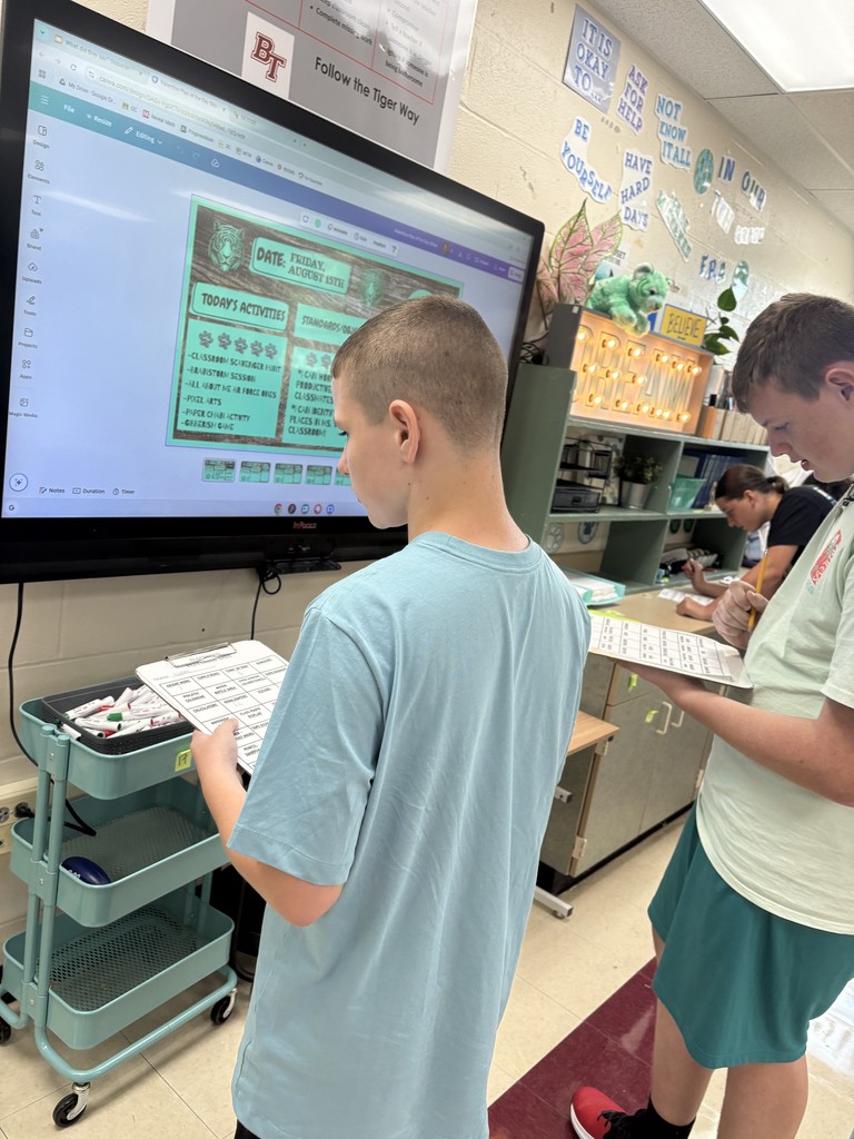 We did a classroom scavenger hunt to get familiar with all the important parts of my classroom.